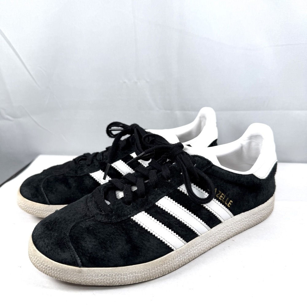 Adidas Gazelle Women's Core Black Suede White Sneakers Shoes BA9595 / Size 7
